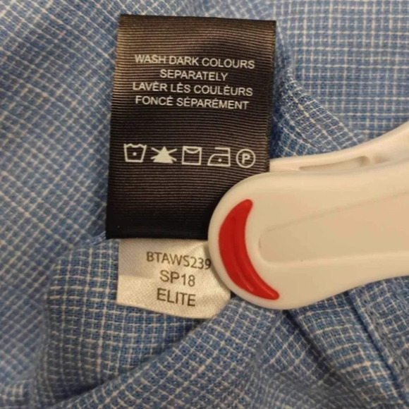 Daniel  Hechter Linen Blend Blue Short Sleeve Dress Shirt Size 2X - Picture 10 of 10